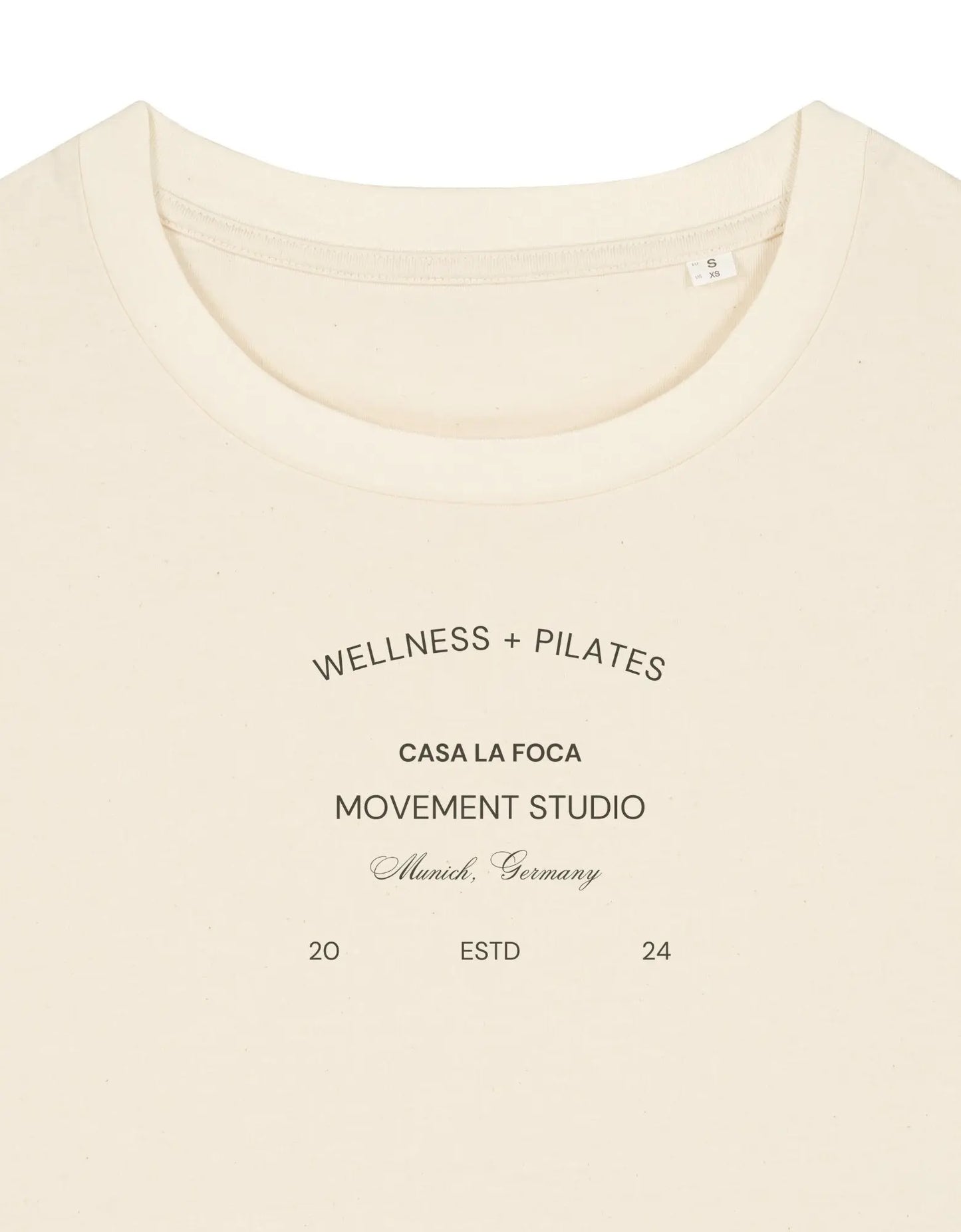 Pilates T-Shirt aus Bio-Baumwolle in Beige - CASA LA FOCA