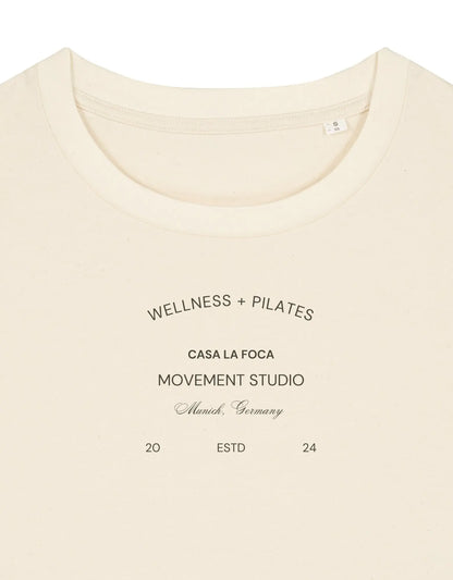 Pilates T-Shirt aus Bio-Baumwolle in Beige - CASA LA FOCA