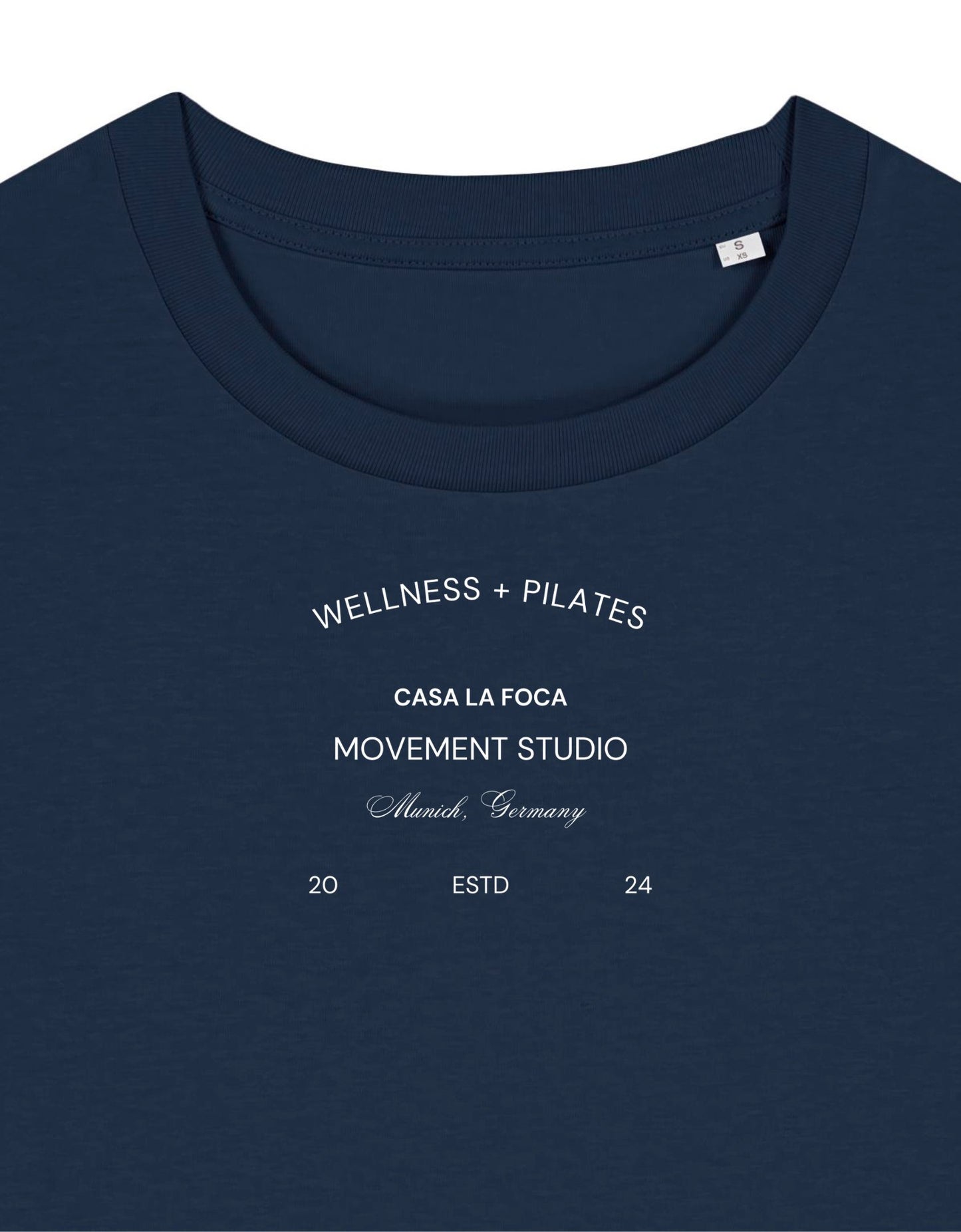 Pilates Tshirt aus Bio-Baumwolle in Blau - CASA LA FOCA